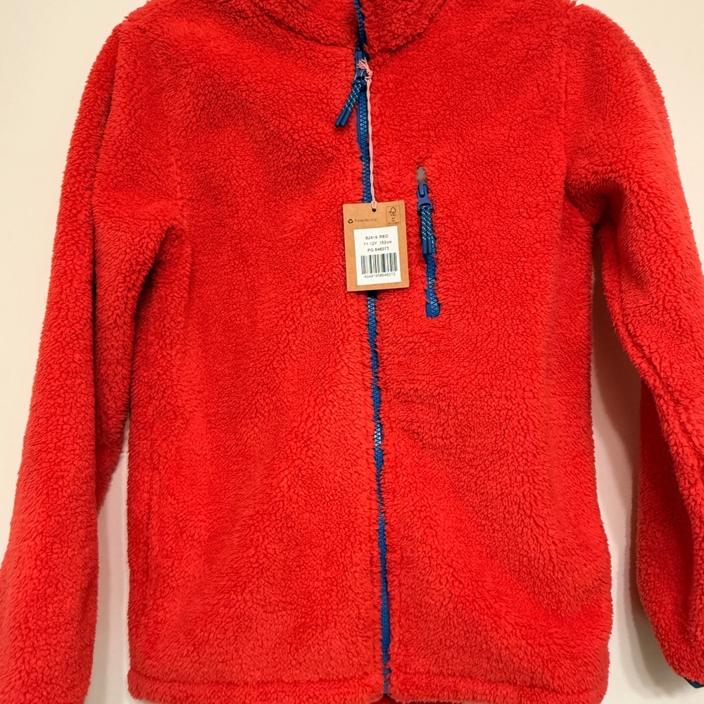 Mini Boden Vibrant Red Fleece Jacket for  11-12 Y kids